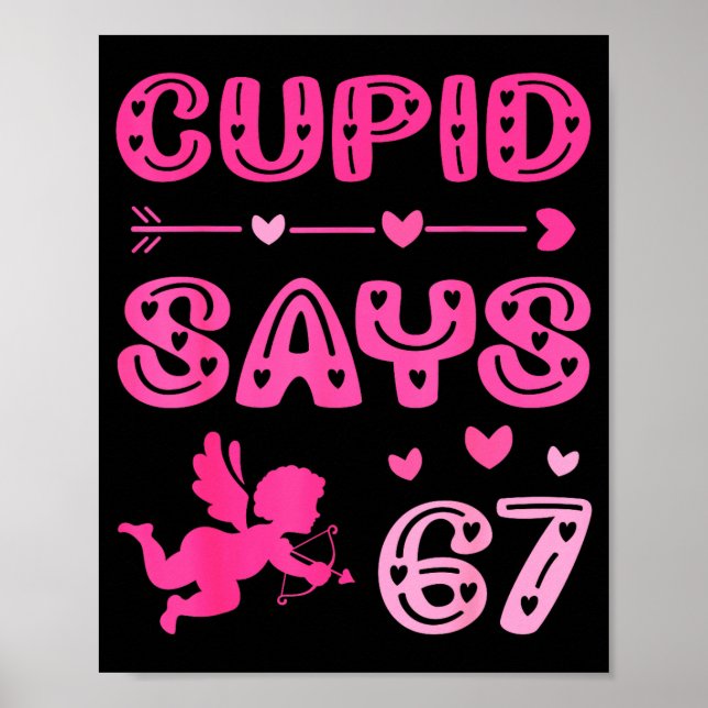 Poster Cute Cud Says 67 Funny Meme Nk Valentine's Day 