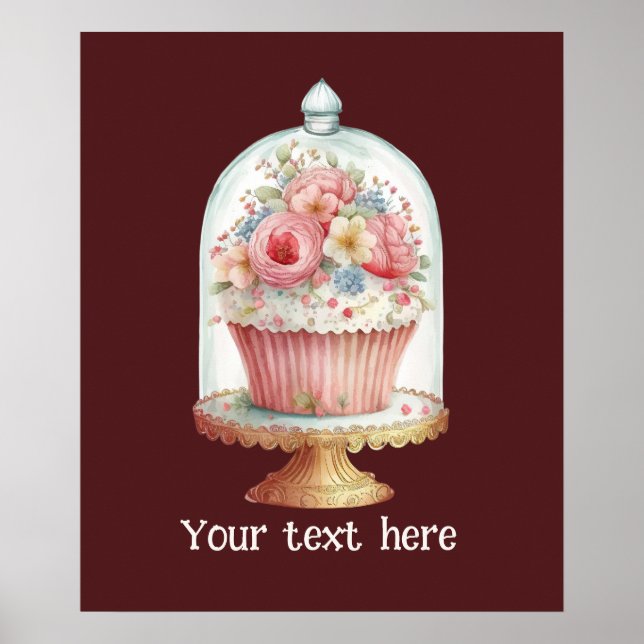 Poster Cute cupcake frais ajouter du texte entreprise (Devant)