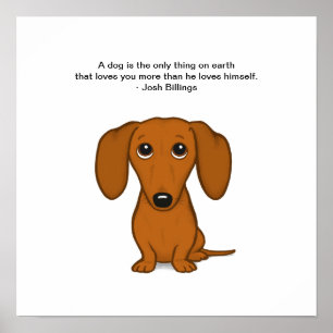 Poster Cute Dachshund avec Josh Billings