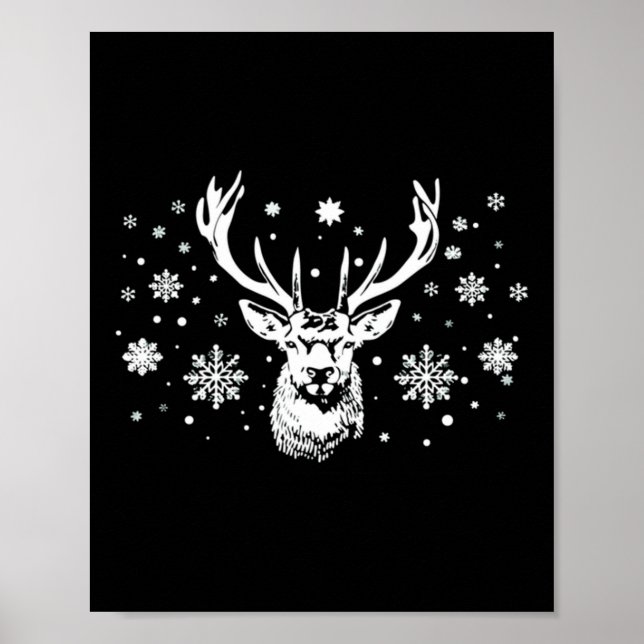 Poster Cute Deer Merry Xmas Merry Christmas Happy New Yea (Devant)