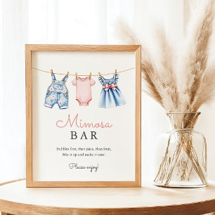 Poster Cute Denim Blue Jean Girl Mimosa Bar