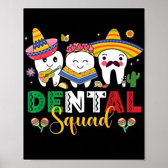 Poster Cute Dentist Dentist Dento Cinco De Mayo Mexicain (Devant)