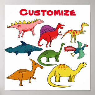 Poster Cute Dinosaur Collection Thunder_Cove