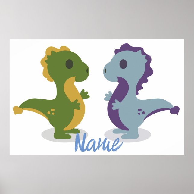 Poster Cute Dinosaur Paire Thunder_Cove (Devant)