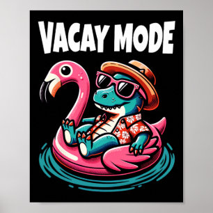 Poster Cute Dinosaur Vacay Mode Amusant Famille Vacances