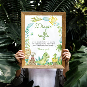 Poster Cute Dinosaure Dineuse Raffle