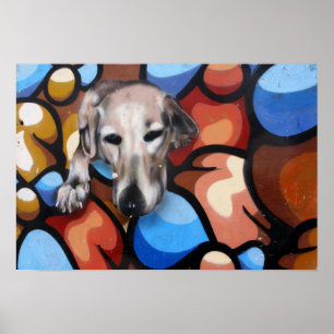 Poster Cute Dog Street Art de Las Palmas