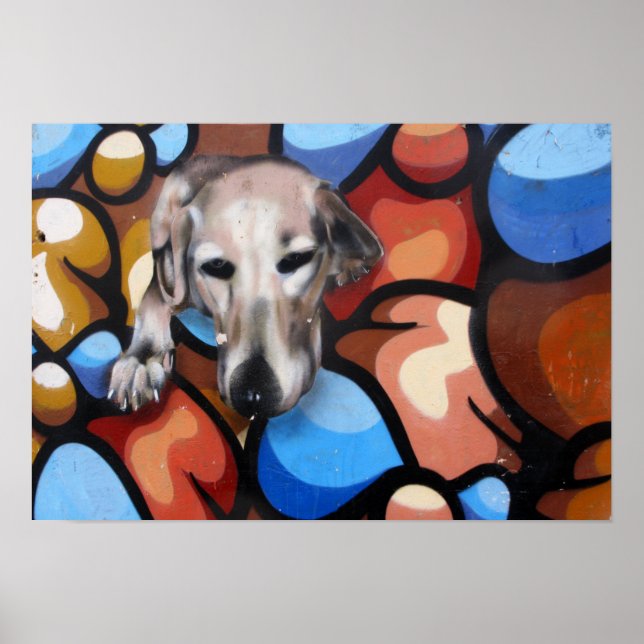 Poster Cute Dog Street Art de Las Palmas (Devant)