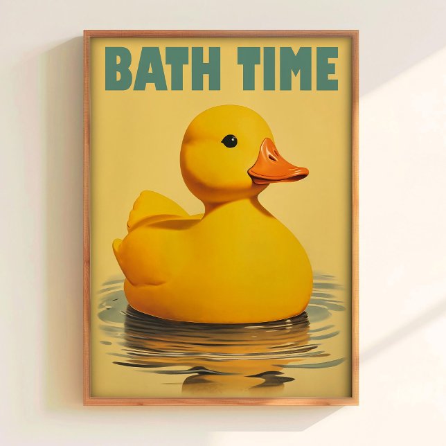 Poster Cute Duck Bath Time Print Yellow Rubber Duck Print (Créateur téléchargé)