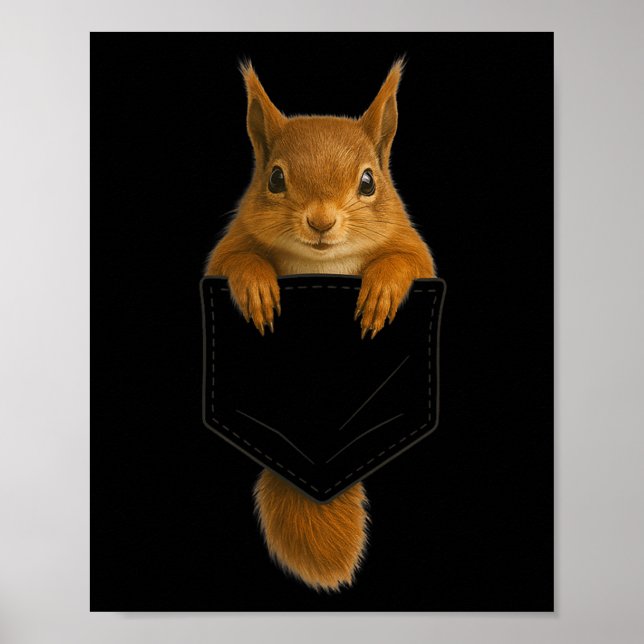 Poster Cute Écureuil Cket Drôle Pour Hommes Femmes Ado En (Devant)
