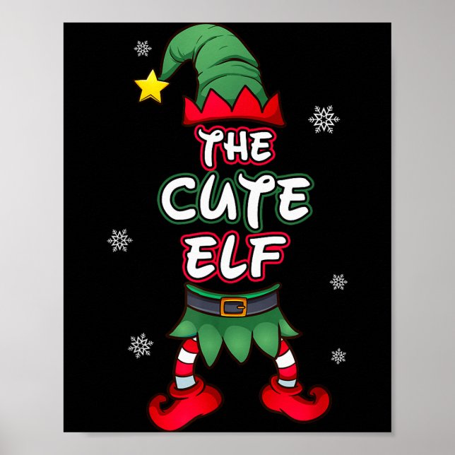 Poster Cute Elf Christmas Pajamas Pjs Matching Family Gro (Devant)