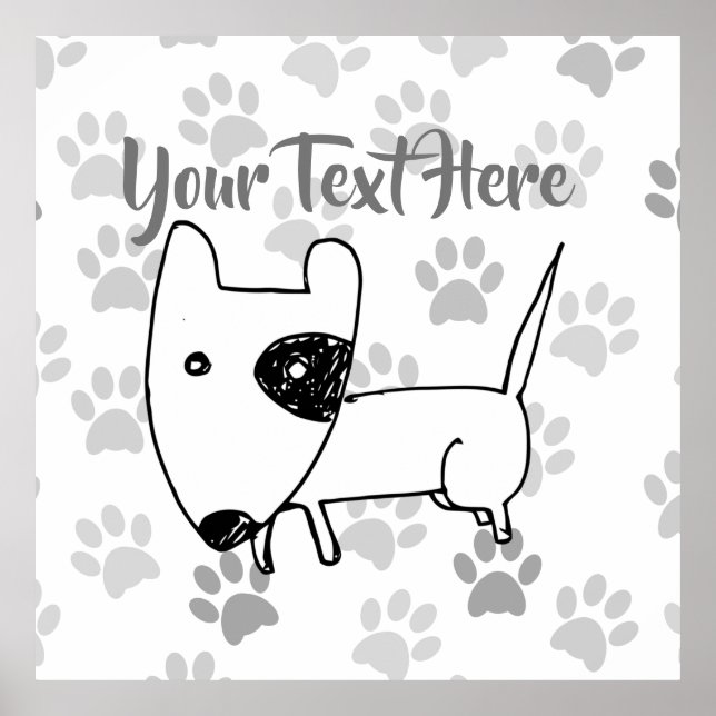 Poster Cute English Bull Terrier (Devant)