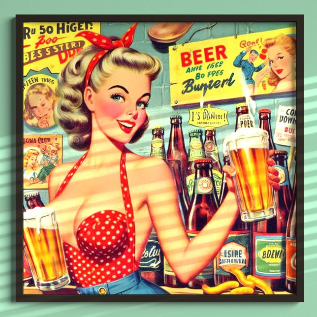 Poster Cute épine de bière Vintage vers le haut (Créateur téléchargé)