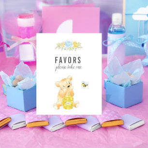 Poster Cute Favours Table Boy Teddy Bear Baby shower