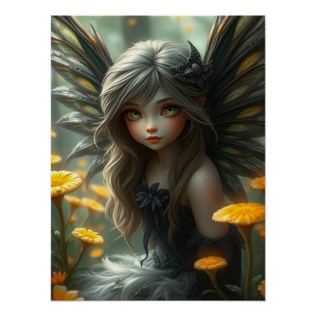 Poster Cute Feathered Fairy Art (Devant)