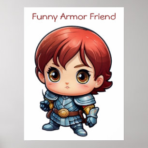 Poster Cute Funny Armor Ami Comic Warrior