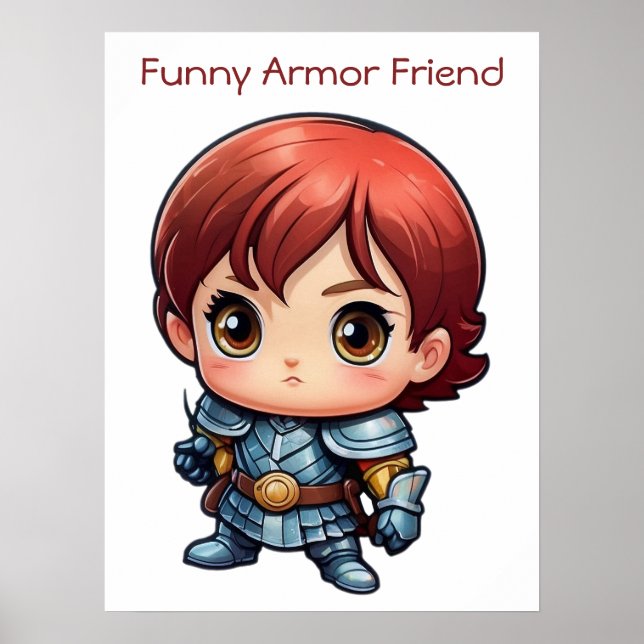 Poster Cute Funny Armor Ami Comic Warrior (Devant)