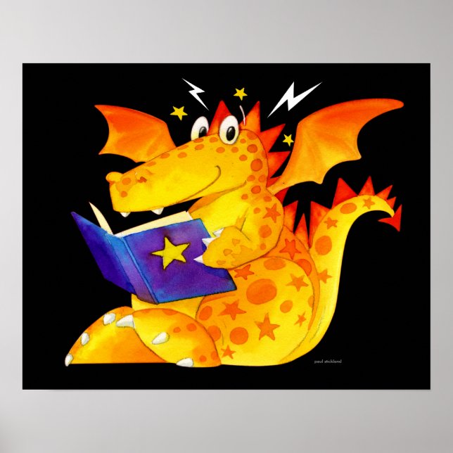 Poster Cute Funny Kids Magique Baby Dragon Art (Devant)