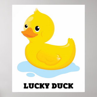 Poster Cute Funny Lucky Duck