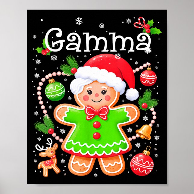 Poster Cute Gamma Gingerbread Family Matching Christmas C (Devant)