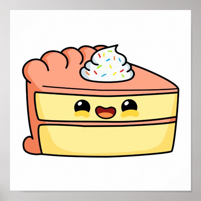 Poster Cute gâteau Kawaii (Devant)