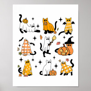 Poster Cute Ghost Chat Funny Halloween Costumes de tenue