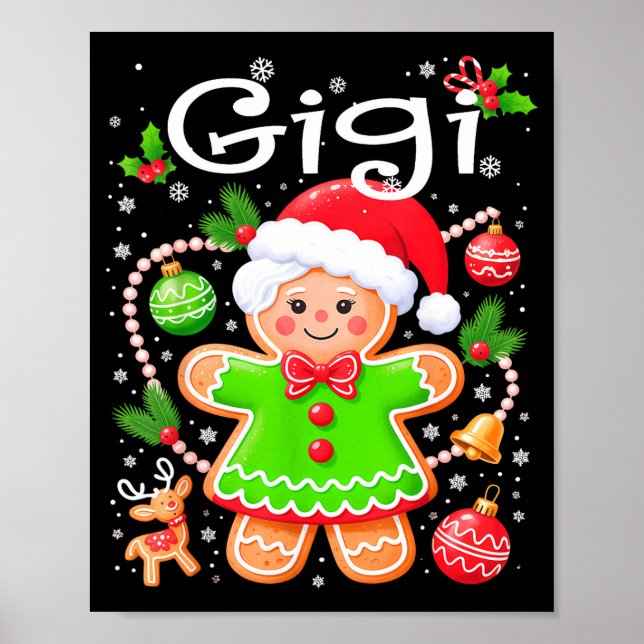 Poster Cute Gigi Gingerbread Family Matching Christmas Co (Devant)