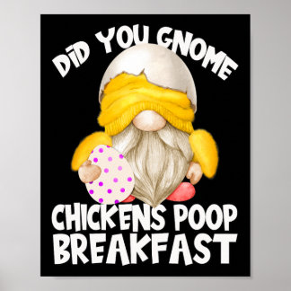 Poster Cute Gnome en costume de poulet jaune Les poules f