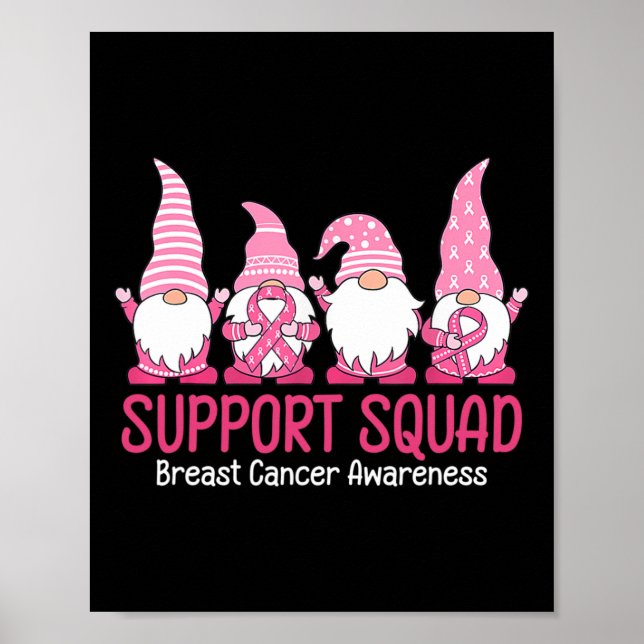 Poster Cute Gnome Support Squad Sensibilisation au cancer (Devant)