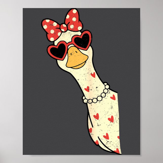 Poster Cute Goose Xoxo Be Mine Happy Valentine's Day Wome (Devant)
