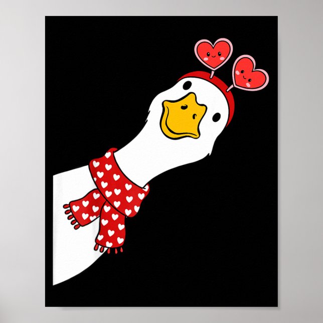 Poster Cute Goose Xoxo Be Mine Happy Valentine's Day Wome (Devant)