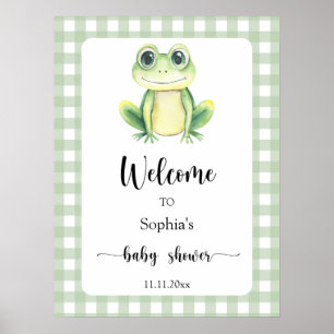 Poster Cute grenouille - baby shower de bienvenue