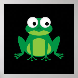 Poster Cute grenouille caricaturale