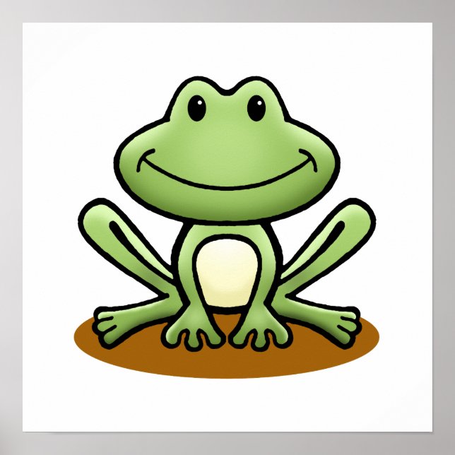 Poster Cute Grenouille verte (Devant)