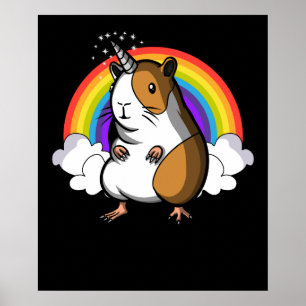 Poster Cute Guie Cochon Unicorn Cavy Pet