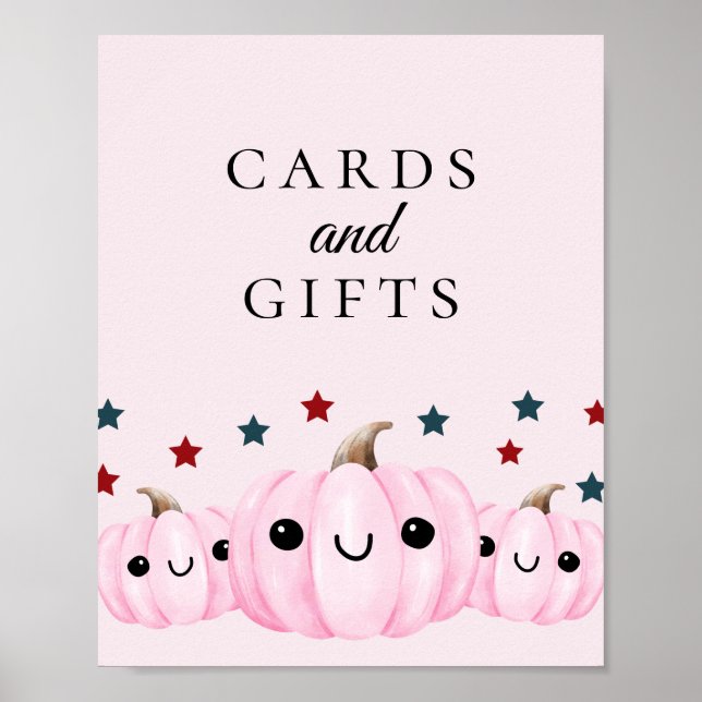 Poster Cute Halloween Baby Shower Cards & Gift Sign (Devant)