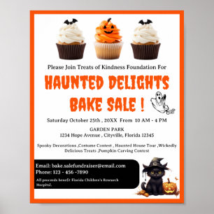 Poster Cute Halloween Bake Sale collecte de fonds