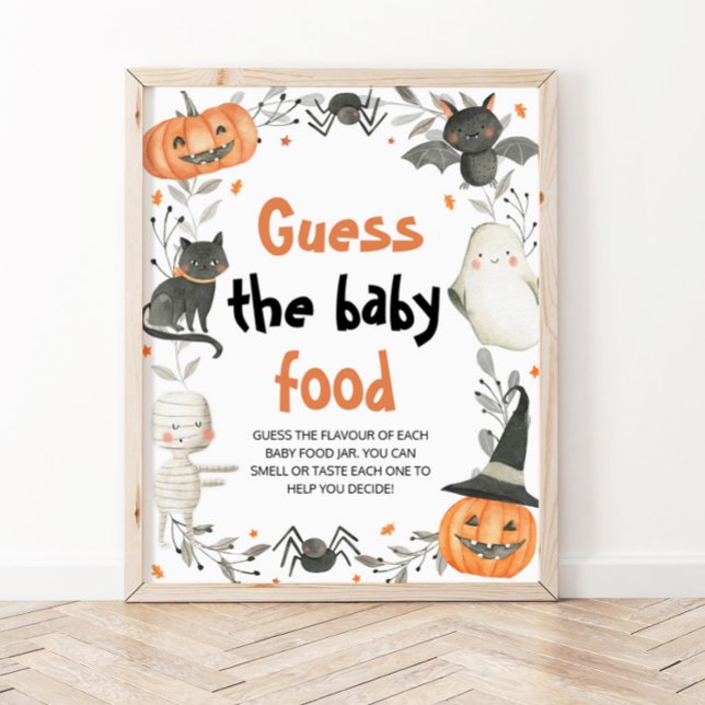 Poster Cute Halloween Devine Le Baby shower Nourriture Bé (Créateur téléchargé)