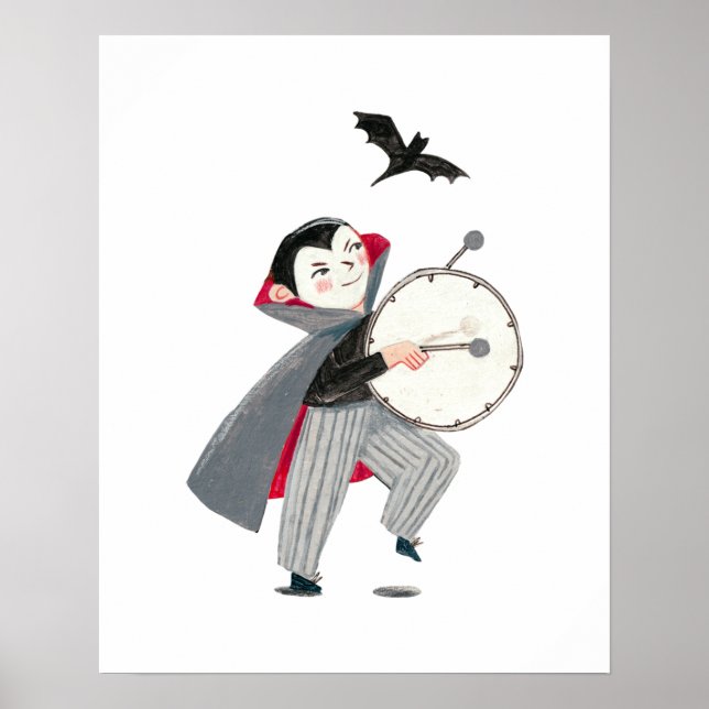 Poster Cute Halloween enfants costume tour et traiter par (Devant)