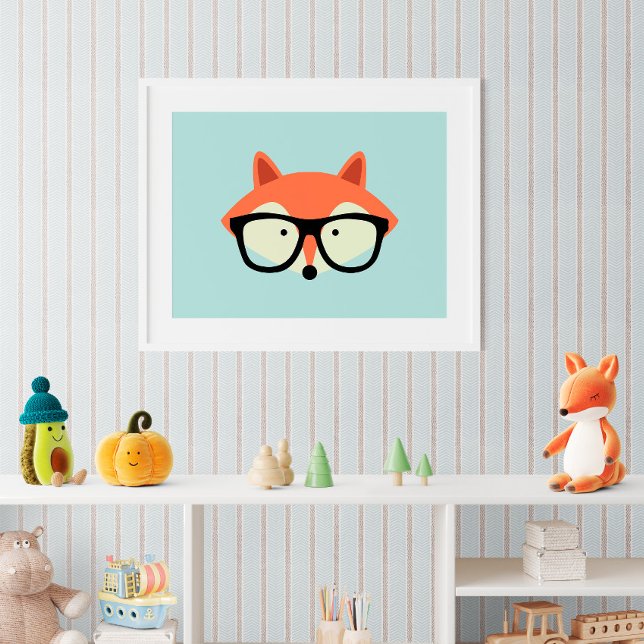 Poster Cute Hipster Red Fox (Créateur téléchargé)