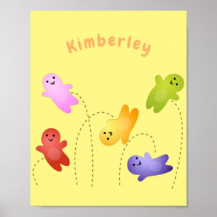 Poster Cute jelly babies candy sweets cartoon