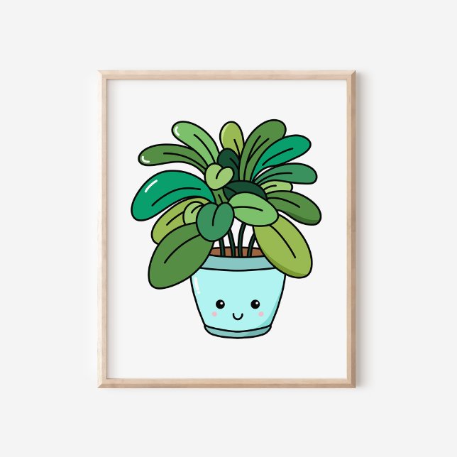 Poster Cute Kawaii Botanique Pot Plante Art (Créateur téléchargé)
