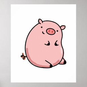 Poster Cute Kawaii Cochon