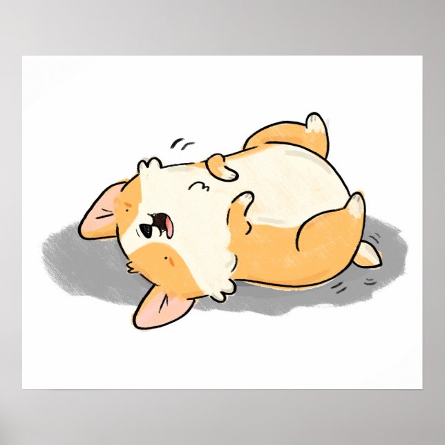 Poster Cute Kawaii Corgi Chien (Devant)