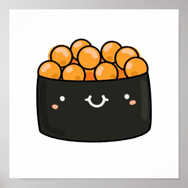 Poster Cute Kawaii Ebiko Sushi (Devant)