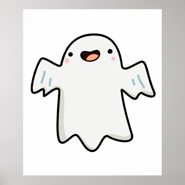 Poster Cute Kawaii Ghost (Devant)