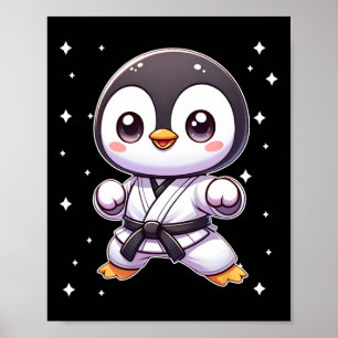 Poster Cute Kawaii Karate Penguin Martial Arts 1