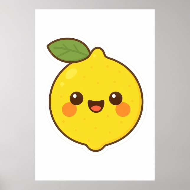 Poster Cute Kawaii Lemon (Devant)