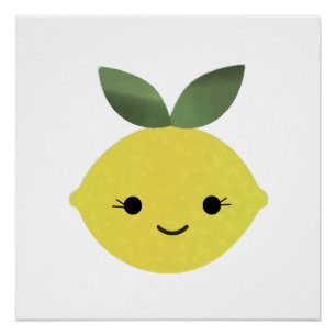 Poster Cute Kawaii Lemon
