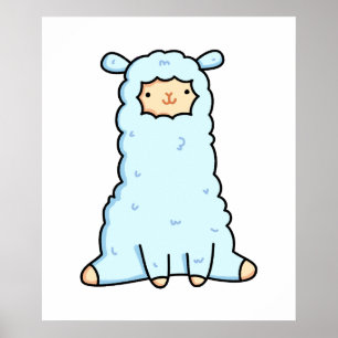 Poster Cute Kawaii Llama
